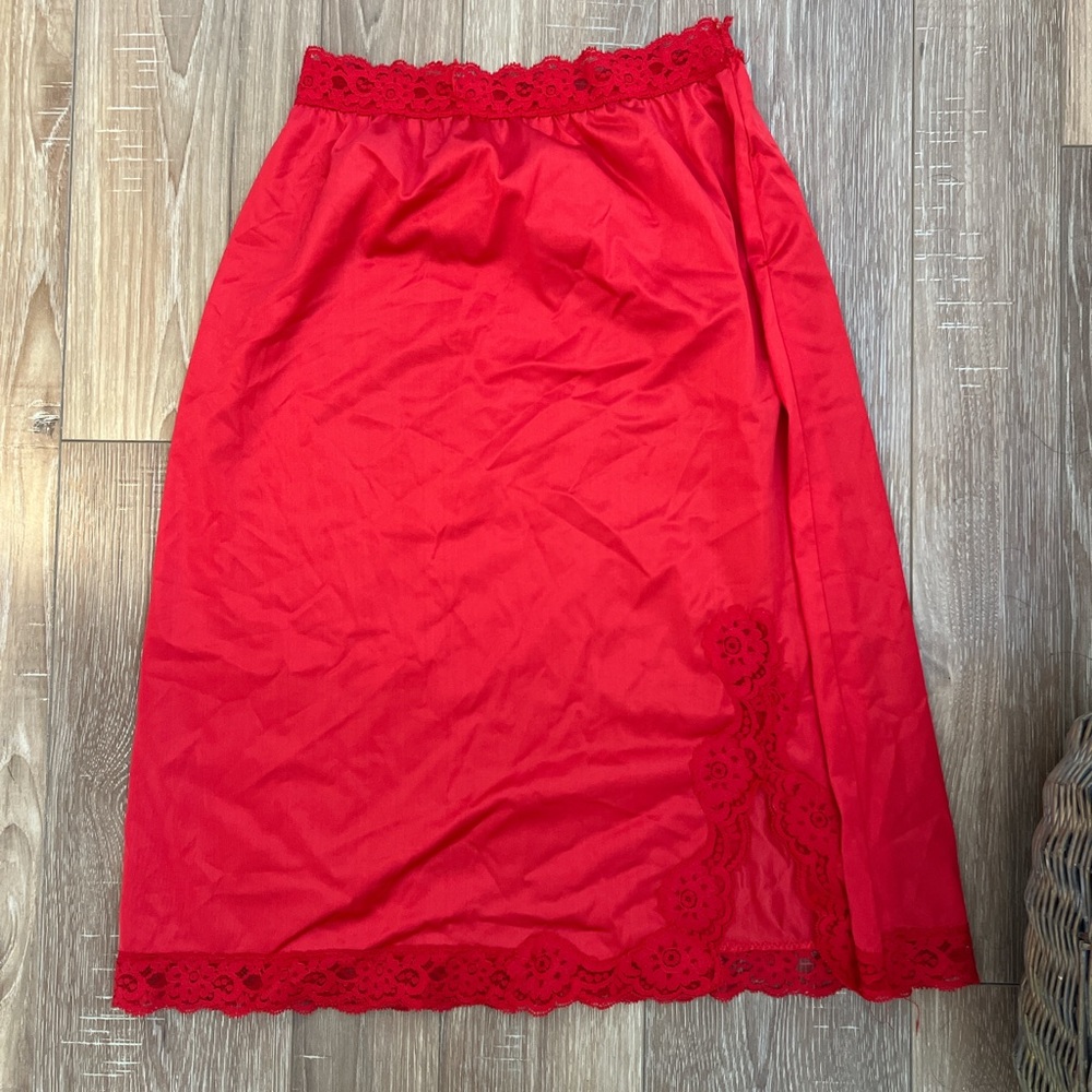 Vintage red Vassarette skirt.